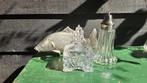 Vintage kristallen bonboniere, glazen schaaltje met deksel, Vintage, Ophalen of Verzenden, Overige stijlen, Nvt
