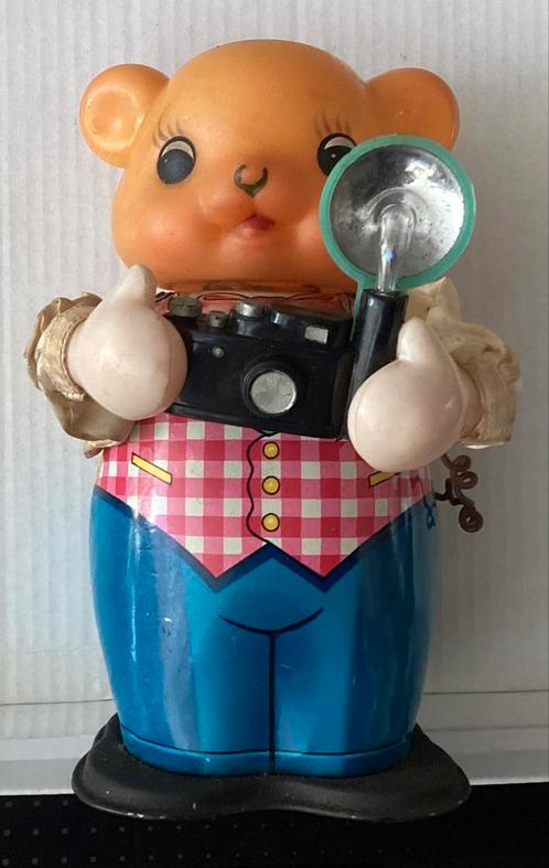 Vintage blikken opwindbare Beer,rijd en maakt een foto,China, Antiek en Kunst, Antiek | Speelgoed, Ophalen