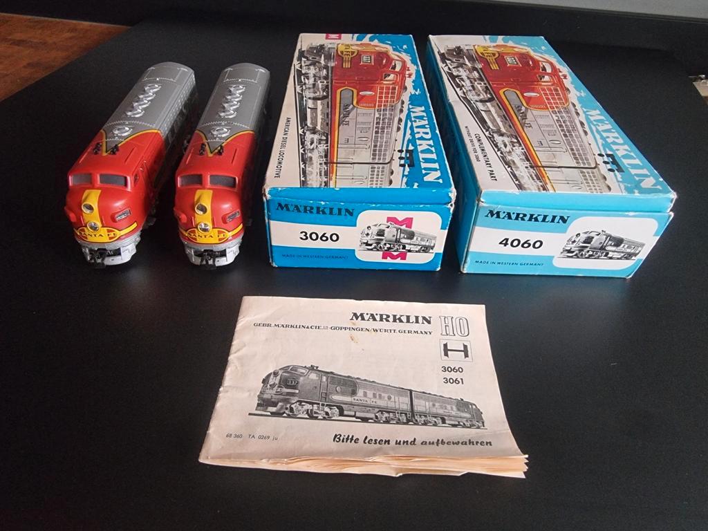 ≥ Märklin Santa Fe 3060 & 4060 - Vintage Trein Set — Modeltreinen