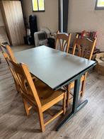 Tafel met 4 stoelen, Huis en Inrichting, Tafels | Eettafels, Ophalen of Verzenden, Vijf personen of meer, Rechthoekig