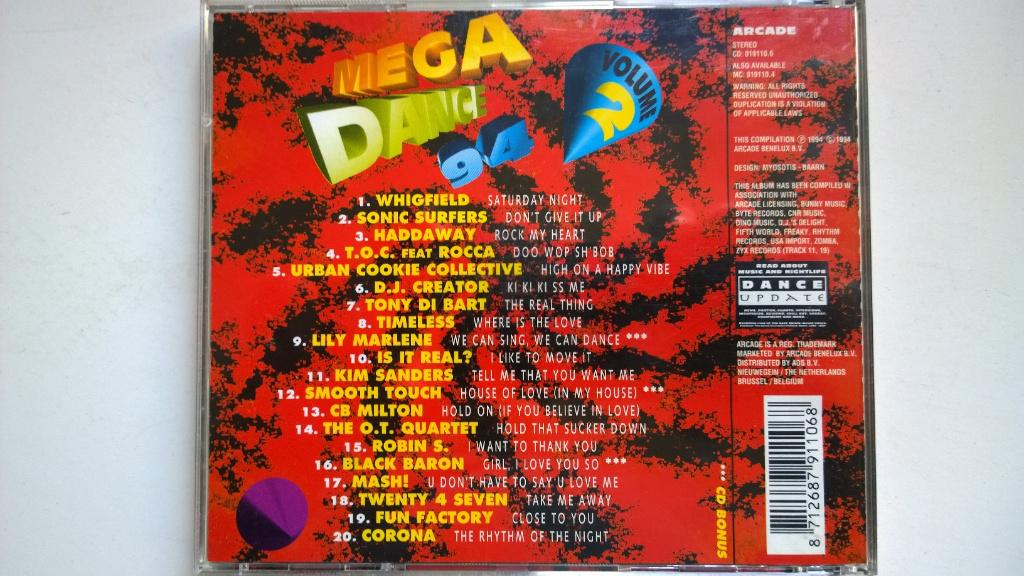 Mega Dance 94 Volume 2, Cd's en Dvd's, Ophalen of Verzenden, Zo goed als nieuw, Dance