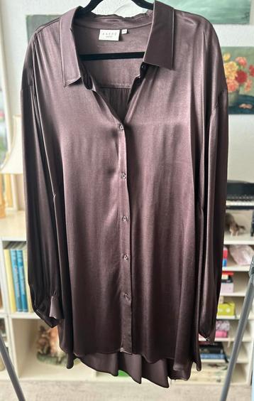 Bruin satijne blouse Kaffe Curve mt 52 beschikbaar voor biedingen