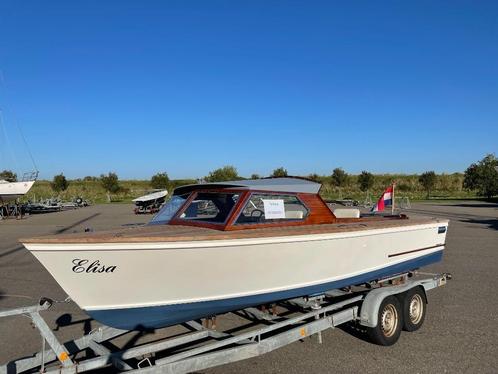 Motorboot te koop, Watersport en Boten, Motorboten en Motorjachten, Gebruikt, Hout, 6 tot 9 meter, Benzine, Binnenboordmotor, 50 pk of meer