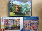 3 Puzzels 500 XL Grote Stukken GIBSONS & COBBLE HILL..., Ophalen of Verzenden, 500 t/m 1500 stukjes, Zo goed als nieuw, Legpuzzel