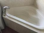 Hoekbad / bad pergamon / beige / champagne kleur + kranen., Huis en Inrichting, Ophalen, Gebruikt, Met bad