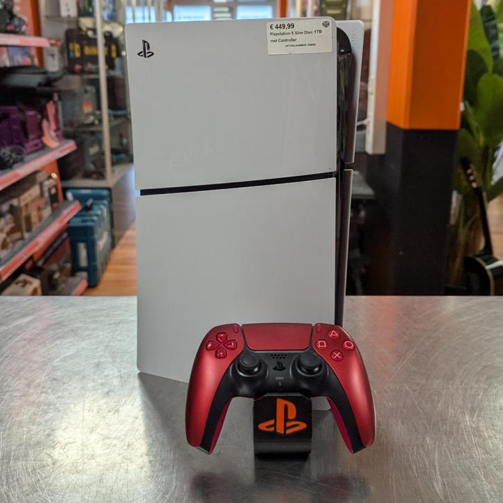 Playstation 5 Slim Disc 1TB met Controller, Spelcomputers en Games, Spelcomputers | Sony PlayStation 5, Zo goed als nieuw