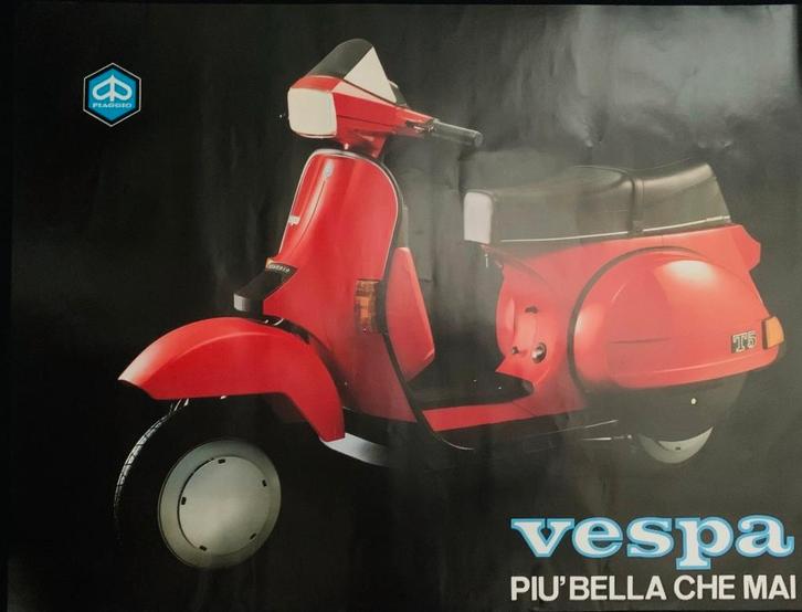 Grote poster Vespa scooter T5 - PX200 - PK50XL - Vespa Club, Verzamelen, Posters, Zo goed als nieuw, Film en Tv, A1 t/m A3, Ophalen of Verzenden