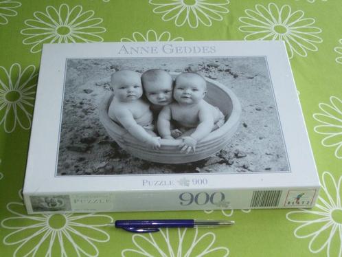 Nieuw in seal: Anne Geddes puzzel - baby's in tobbe - 900 st, Hobby en Vrije tijd, Denksport en Puzzels, Nieuw, Legpuzzel, 500 t/m 1500 stukjes