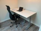 Bureau 1600x800mm verstelbaar wit grijze poten, Huis en Inrichting, Bureaus, Ophalen, In hoogte verstelbaar, Zo goed als nieuw