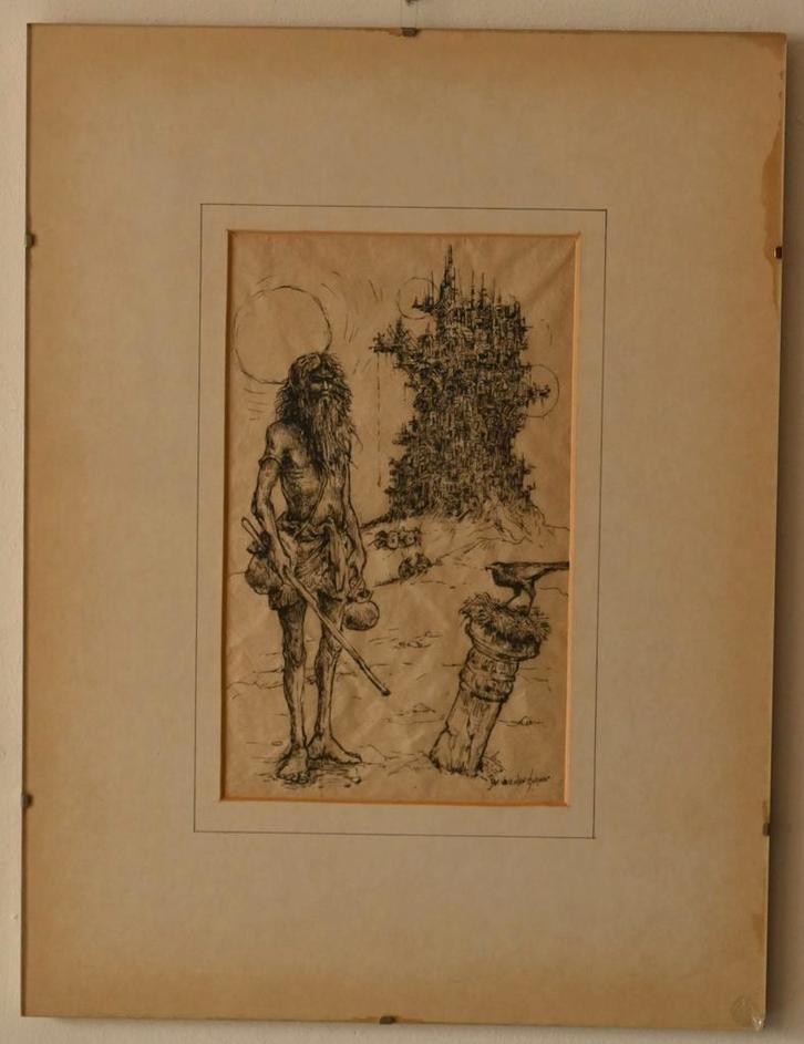 Originele pentekening van Jan van der Schoor ️, Antiek en Kunst, Kunst | Tekeningen en Foto's, Ophalen