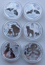 Zilveren 1 oz Lunar 3 munten., Postzegels en Munten, Munten | Oceanië, Ophalen of Verzenden, Losse munt, Zilver