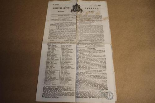 Amsterdamsche Courant - Zeldzaam exemplaar uit 1844 !!, Boeken, Tijdschriften en Kranten, Gelezen, Ophalen of Verzenden