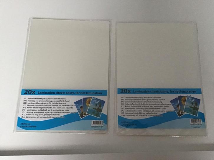 Lamineerhoezen A4 - 80 Micron - 2 Pakken, Diversen, Bureau-accessoires, Ophalen of Verzenden