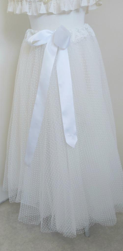 NN. VINTAGE LANGE NOPTULLE DAMESROK,SATIJN TAILLESTRIKLINT, Antiek en Kunst, Curiosa en Brocante, Verzenden