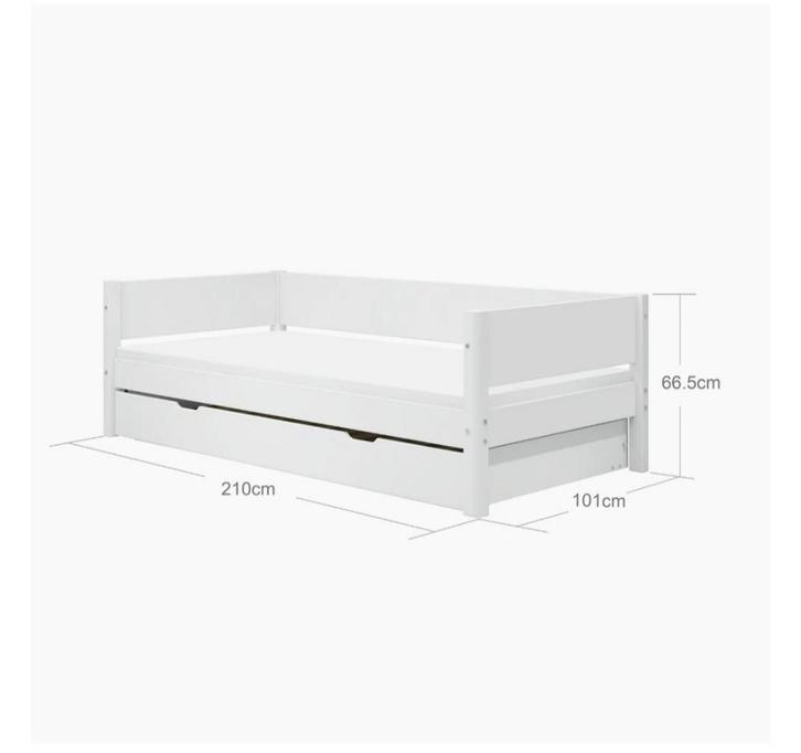 FLEXA EENPERSOONSBED 90X200 MET UITVALHEK + 2 LADES, Kinderen en Baby's, Kinderkamer | Bedden, Zo goed als nieuw, 180 cm of meer