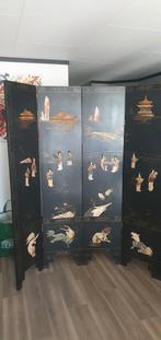 6 delig scherm  Aziatisch kamerscherm met ivoor afgewerkt, Ophalen of Verzenden, Gebruikt