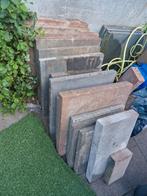 Betontegels in grijs en terracotta in diverse afmetingen, Tuin en Terras, Tegels en Klinkers, Ophalen, Gebruikt, 10 m² of meer
