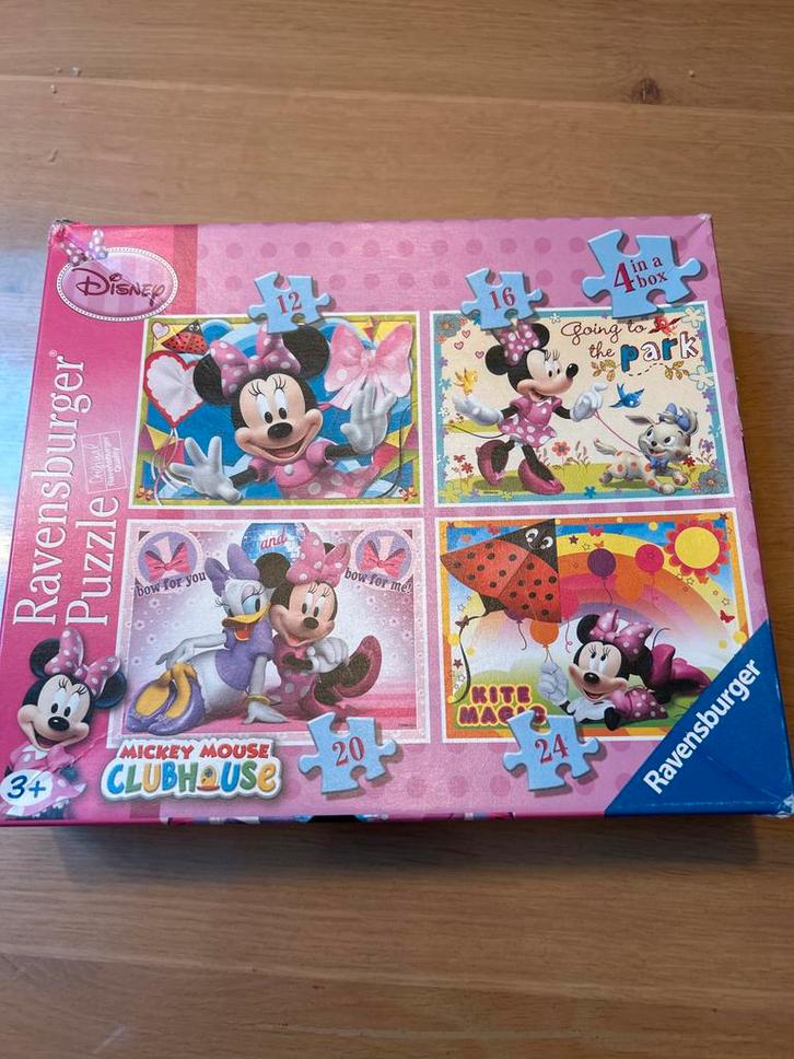Ravensburger Mini Mouse Puzzel - 4 in 1, Kinderen en Baby's, Speelgoed | Kinderpuzzels, Gebruikt, 2 tot 4 jaar, 10 tot 50 stukjes