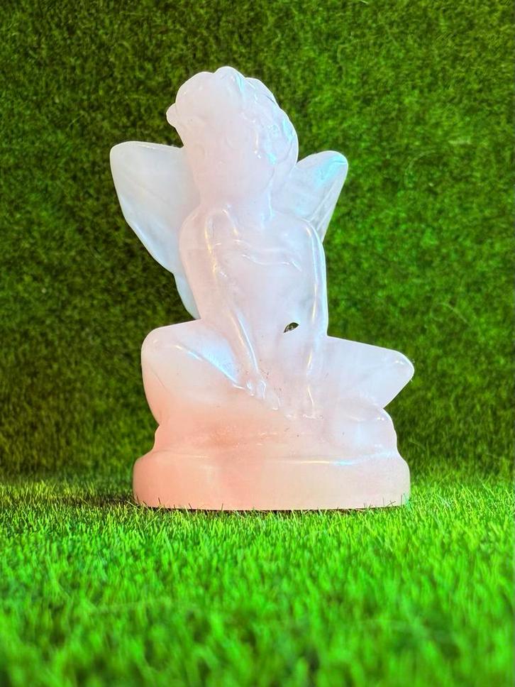 Tinkerbell Rozenkwarts Beeldje - Disney Handgesneden, Antiek en Kunst, Kunst | Beelden en Houtsnijwerken, Ophalen of Verzenden