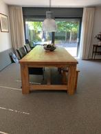 Massief houten tafel van 3 meter lang, Ophalen, Gebruikt, 100 tot 150 cm, 200 cm of meer