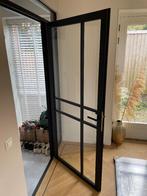 Zwarte houten deur (staal look), Doe-het-zelf en Verbouw, Deuren en Horren, Ophalen, 80 tot 100 cm, Binnendeur, Zo goed als nieuw