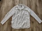 Prachtige witte blouse met blauwe hartjes, maat 36-S., Kleding | Dames, Blouses en Tunieken, Ophalen of Verzenden, Onb, Maat 36 (S)