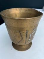 Antieke messing vijzelbeker, Ophalen of Verzenden