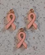 Pink ribbon metalen bedels, Ophalen of Verzenden, Nieuw, Bedel