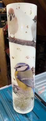Prachtige vaas met vogeltjes winters thema, Huis en Inrichting, Woonaccessoires | Vazen, Overige kleuren, Ophalen of Verzenden
