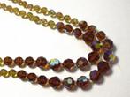 Vintage collier met champagne Aurora Borealis kralen Grmany, Sieraden, Tassen en Uiterlijk, Antieke sieraden, Ophalen of Verzenden