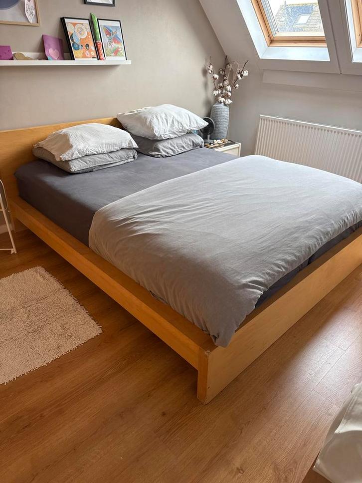 Ledikant met verstelbare lattenbodem, Huis en Inrichting, Slaapkamer | Bedden, Gebruikt, Tweepersoons, 160 cm, 200 cm, Hout, Verstelbaar