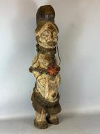 240453 - Old African Punu sculpture with old beads - Gabon., Antiek en Kunst, Kunst | Niet-Westerse kunst, Ophalen of Verzenden