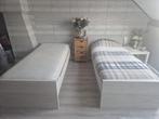 2 nieuwe eenpersoonsbedden met lattenbodem en matras, Huis en Inrichting, Slaapkamer | Bedden, Ophalen, Eenpersoons, Wit, Zo goed als nieuw
