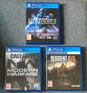 PS4 spellen pakket: Call of duty, resident evil, battlefront beschikbaar voor biedingen