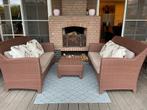 Mooie Wicker Loungeset - 4 Zitplaatsen, Ophalen, 4 zitplaatsen, Zo goed als nieuw, Loungeset