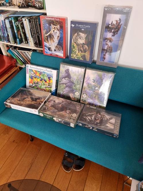 Partij puzzels (9x) uit erfenis. Nooit geopend zie foto's, Hobby en Vrije tijd, Denksport en Puzzels, Zo goed als nieuw, Verzenden