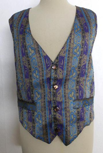 Apart paars/blauw/zwart gilet van Helena Hart! L beschikbaar voor biedingen