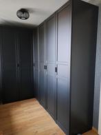 Zwartbruine IKEA PAX kastenwand – hoekopstelling,, Huis en Inrichting, Ophalen, 200 cm of meer, 150 tot 200 cm, Hout, mat zwartbruin