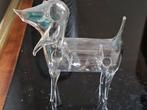 Glazen tekkel hondje met puppy in buik, Antiek en Kunst, Ophalen of Verzenden