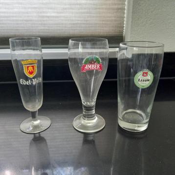 3x bierglazen