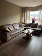 Lichtgrijze/paarse Croco Hoekbank + Stoelen, Huis en Inrichting, Hoekbank, 300 cm of meer, 75 tot 100 cm, Ophalen of Verzenden