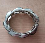 Vintage armband kettingschakels met scharnierende sluiting., Ophalen of Verzenden, Zo goed als nieuw, Zilver, Staal