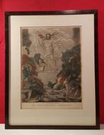 antieke 18e eeuwse ingekleurde gravure opstanding Christus, Ophalen of Verzenden