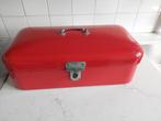 Vintage rood emaille brooddoos, Antiek en Kunst, Ophalen