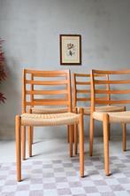 Set van 4 Deens Design Eetkamerstoelen Niels Otto Møller 85, Ophalen, Niels Otto Møller, Bruin, Niels Otto Møller
