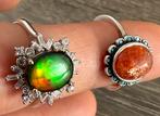 Ammoliet en zonnesteen ring 925 zilver, Sieraden, Tassen en Uiterlijk, Edelstenen, Ophalen of Verzenden, Nieuw