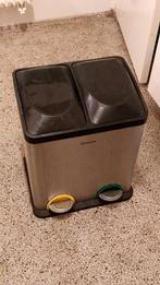 Prullenbak afvalscheiding met 2 vakken, Ophalen, Gebruikt