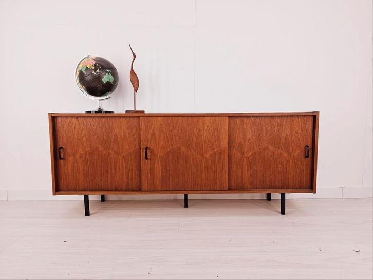 Vintage Deens design dressoir, teak houten tv-meubel 1960s, Huis en Inrichting, Kasten | Dressoirs, Gebruikt, 150 tot 200 cm, 25 tot 50 cm