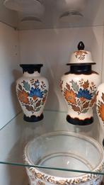 flora plateel 3 vazen en Pot met Bloemmotief, Antiek en Kunst, Antiek | Vazen, Ophalen