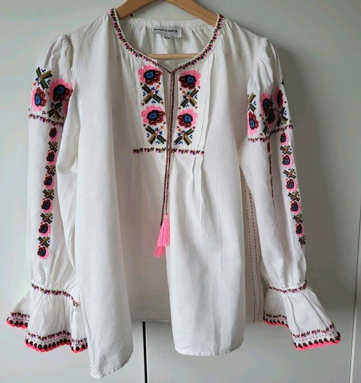 Antik Batik tuniek in  maat 38/40 in topstaat, Kleding | Dames, Blouses en Tunieken, Zo goed als nieuw, Maat 38/40 (M), Wit, Ophalen of Verzenden